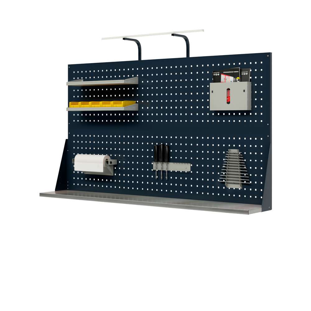 Экран двойной с освещением и электромонтажной панелью 1800х30х1200h мм Экран двойной с освещением и электромонтажной панелью 1800х30х1200h мм