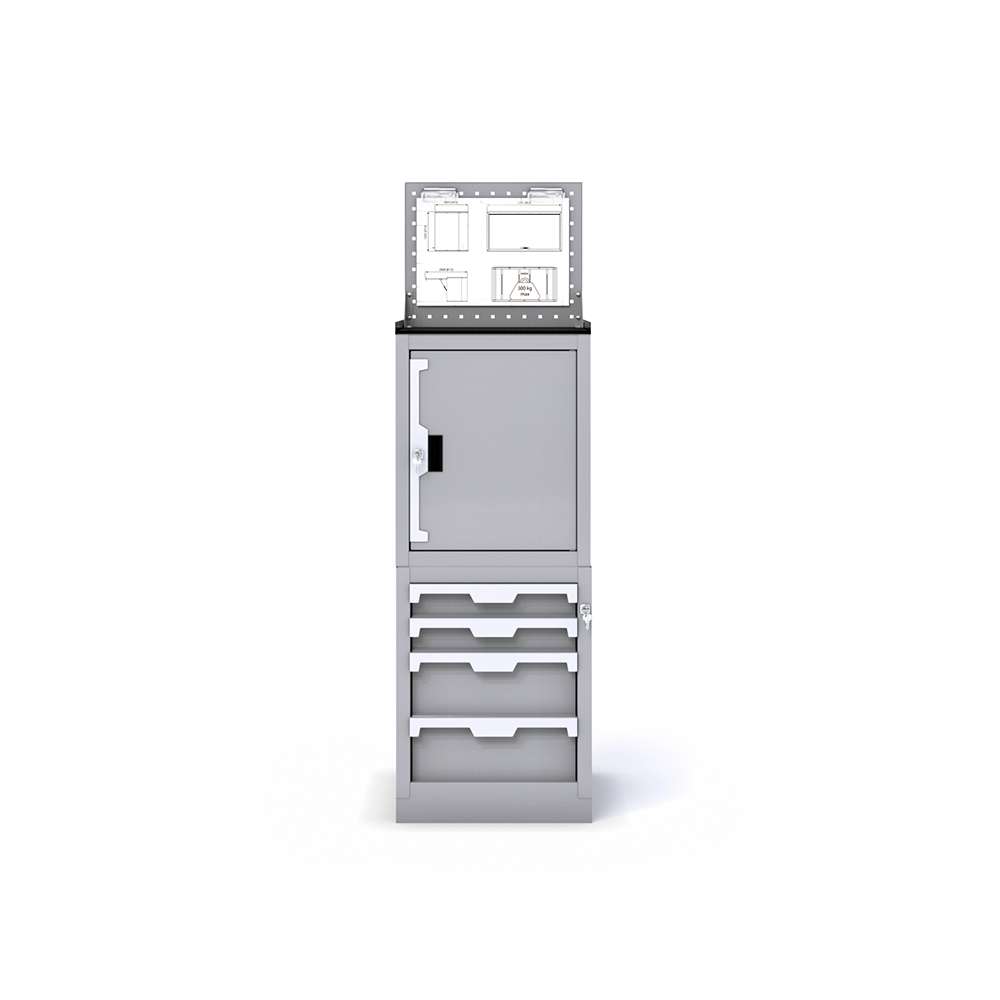 Тумба станочника Ultra 500х600х1265Нмм (высота с экраном 1665 мм) Тумба станочника Ultra 500х600х1265Нмм (высота с экраном 1665 мм)